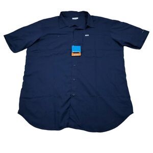 Columbia Omni Shade Men's Silver Ridge Utility Lite Shirt Dark Blue Size 2XT